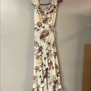 Floral Ruffle Maxi Wrap Dress